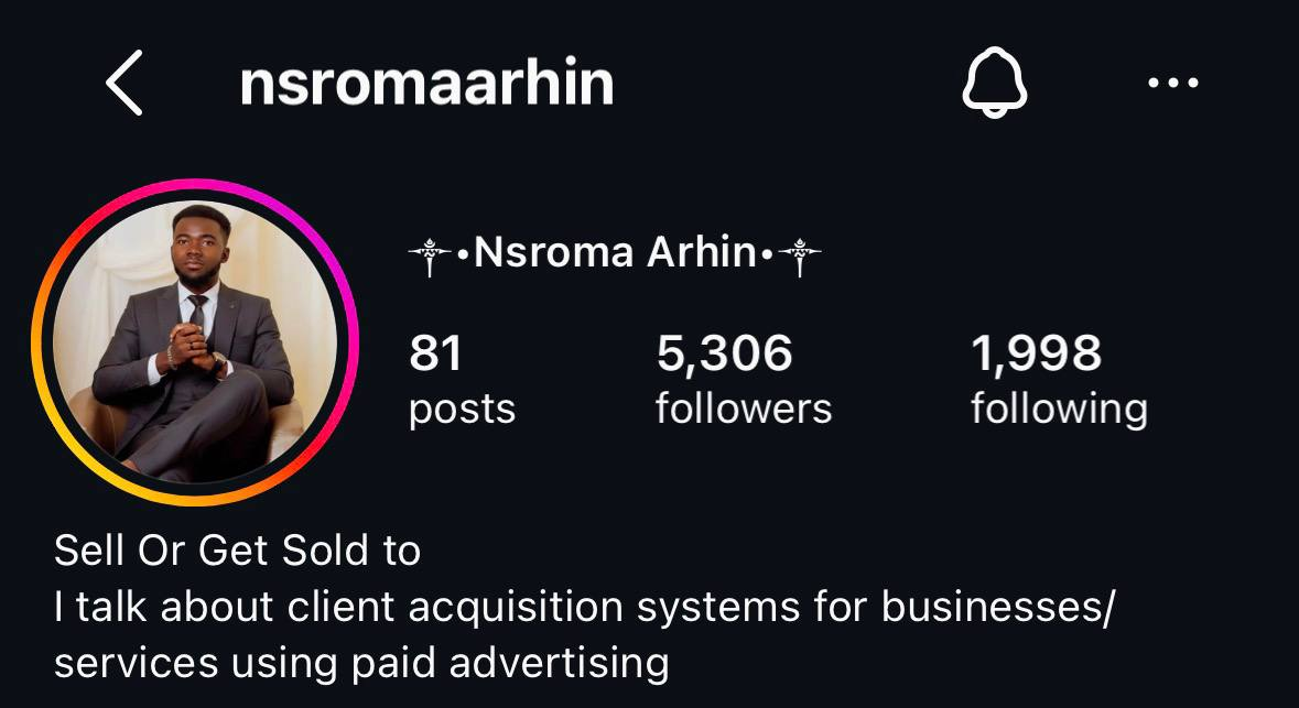 Nsroma Arhin Instagram profile